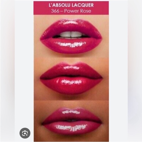 Lancome L'Absolu Lacquer Lip Color Longwear Lipstick Lipgloss 366 POWER ROSE - Picture 2 of 6